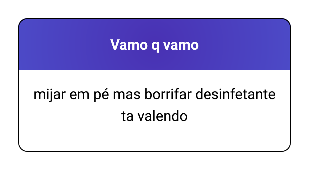 mijar em pé mas borrifar desinfetante ta valendo